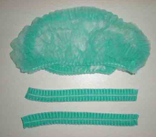 Green Disposable Non Woven Bouffant Head Cap for Doctors
