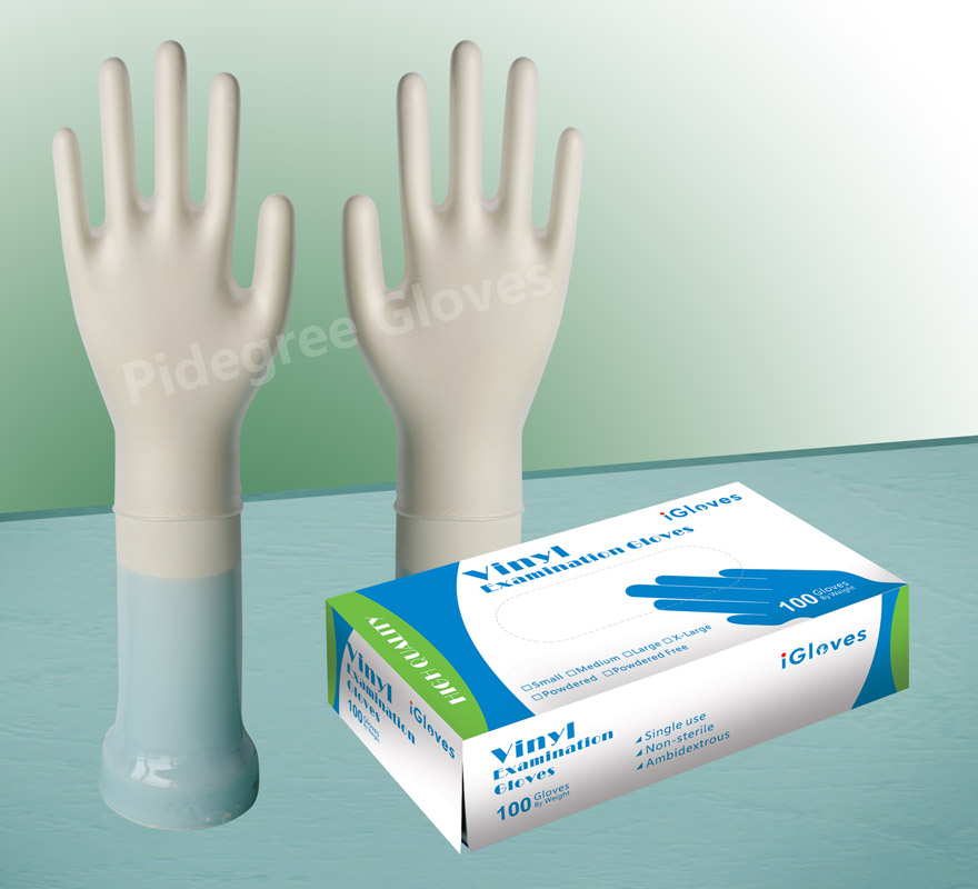 Clear Disposable Vinyl Gloves Powdered