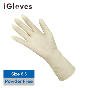 Latex Surgical Gloves (Size 6.5, Powder Free)