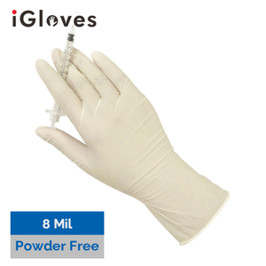 Natural Latex Gloves (8 Mil, Powder Free)