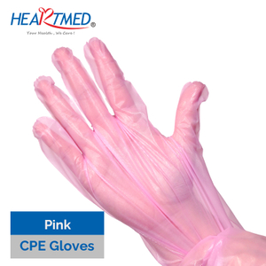 Pink Disposable CPE Cast Polythylene Gloves