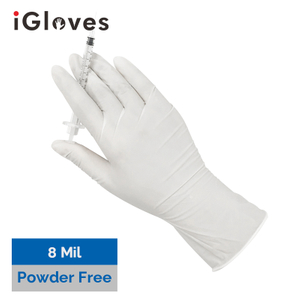 White Latex Gloves (8 Mil, Powder Free)