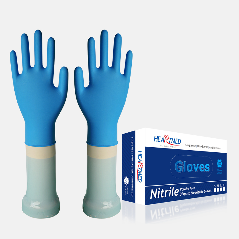 Heartmed Blue Disposable Nitrile Examination Gloves