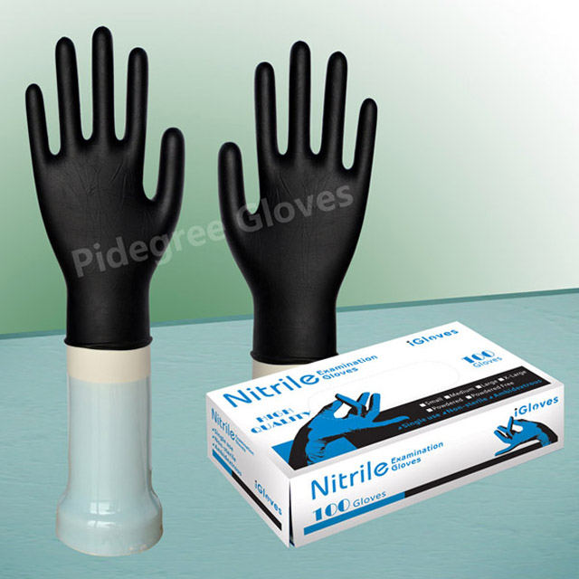 Black Disposable Nitrile Gloves Powder Free