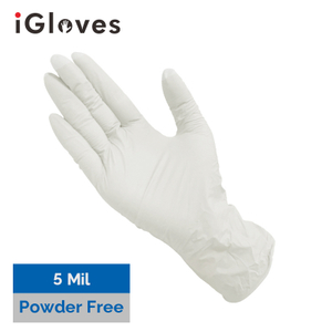White Nitrile Gloves (5 Mil, Powder Free)