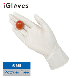 White Latex Gloves (6 Mil, Powder Free)